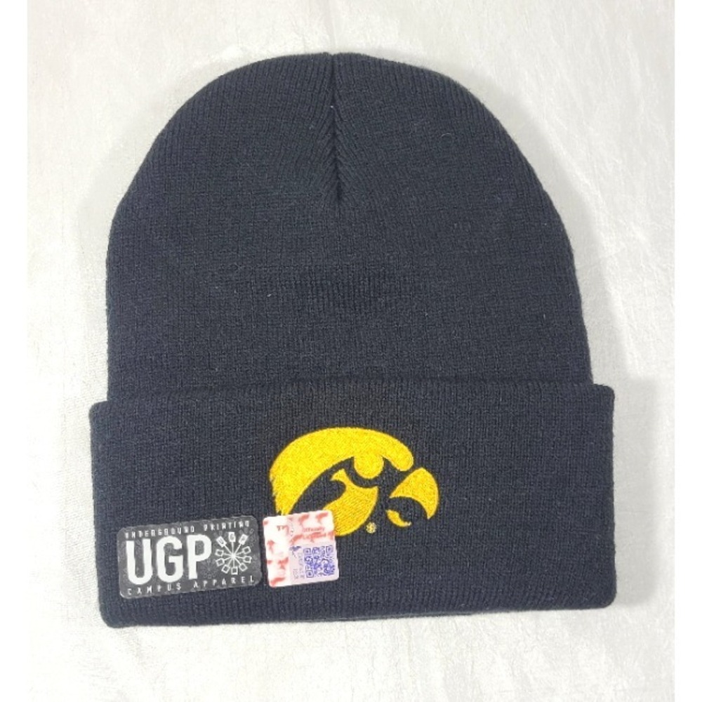 Underground Printing Campus Apparel Embroidered Iowa Hawkeyes Black Beannie‎ Cap